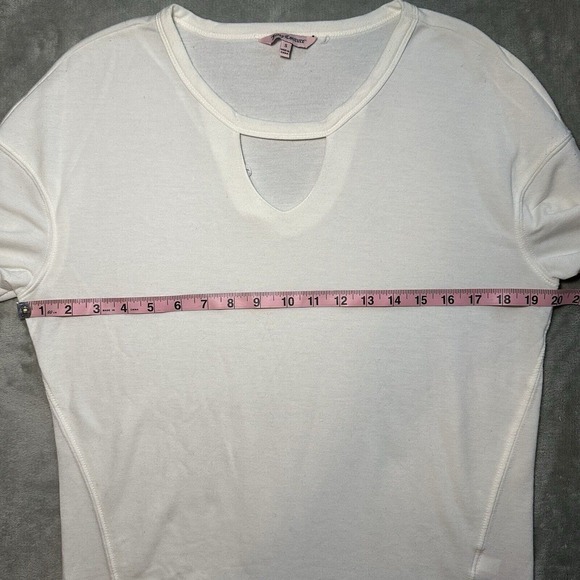 Juicy‎ Couture Shirt Women Size S White Key Hole Neck Preppy Academia Stretch - Picture 6 of 11